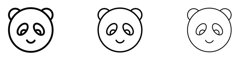 Panda icons for web site, mobile application. Logo illustration.