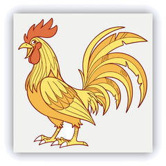 Rooster sketch engraving black and white outline. Scratch board imitation. illustrated in vintage line art style on a white background.