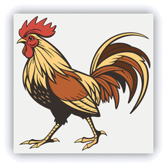 Rooster sketch engraving black and white outline. Scratch board imitation. illustrated in vintage line art style on a white background.