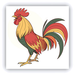 Rooster sketch engraving black and white outline. Scratch board imitation. illustrated in vintage line art style on a white background.