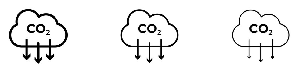 Low carbon dioxide icons for web site, mobile application. Logo illustration.