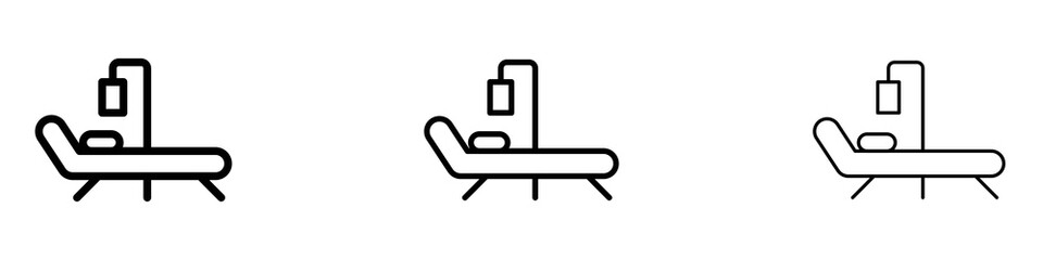 Hospital bed icons for web site, mobile application. Logo illustration.