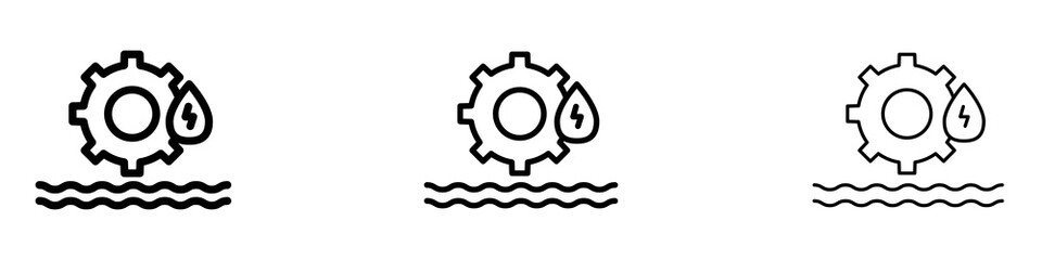 Hydro power icons for web site, mobile application. Logo illustration.