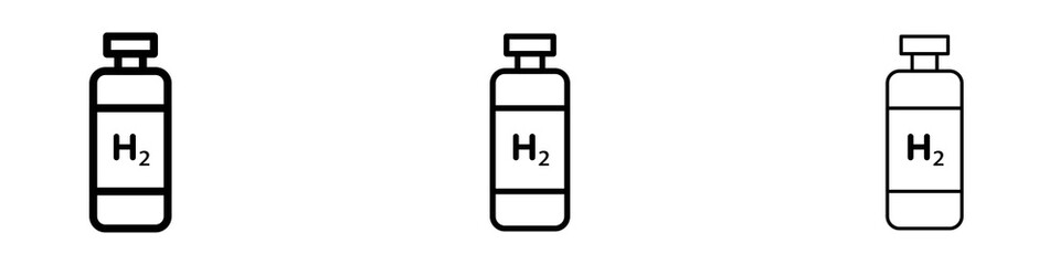 Hydrogen gas tank icons for web site, mobile application. Logo illustration.