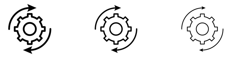 Implementation icons for web site, mobile application. Logo illustration.