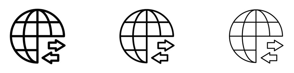 Import export icons for web site, mobile application. Logo illustration.