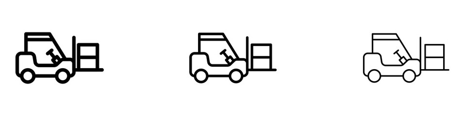 Forklift icons for web site, mobile application. Logo illustration.