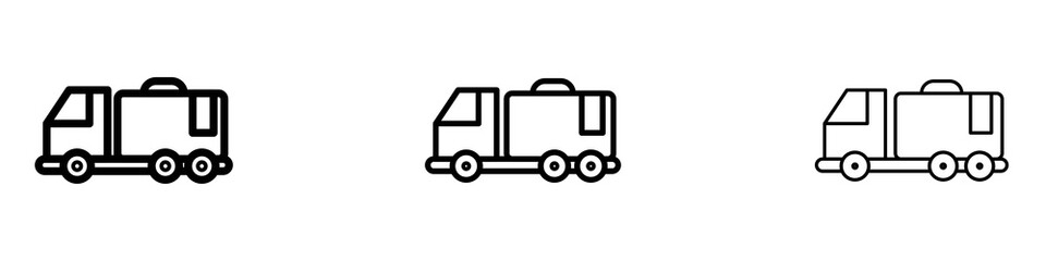 Fototapeta premium Fuel truck icons for web site, mobile application. Logo illustration.