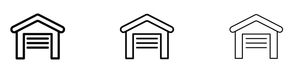 Garage icons for web site, mobile application. Logo illustration.