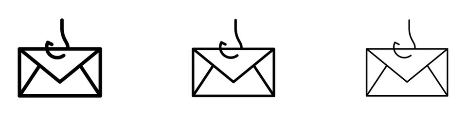 Email phishing icons for web site, mobile application. Logo illustration.