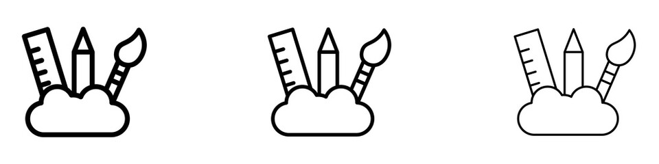 Creativity icons for web site, mobile application. Logo illustration.