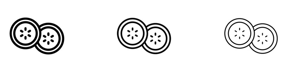 Cucumber slice icons for web site, mobile application. Logo illustration.