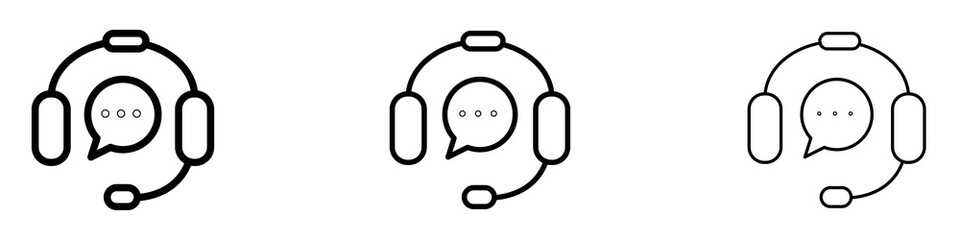 Customer support icons for web site, mobile application. Logo illustration.