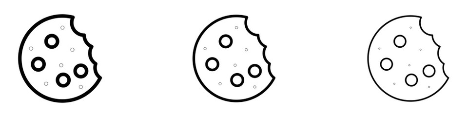 Cookie icons for web site, mobile application. Logo illustration.
