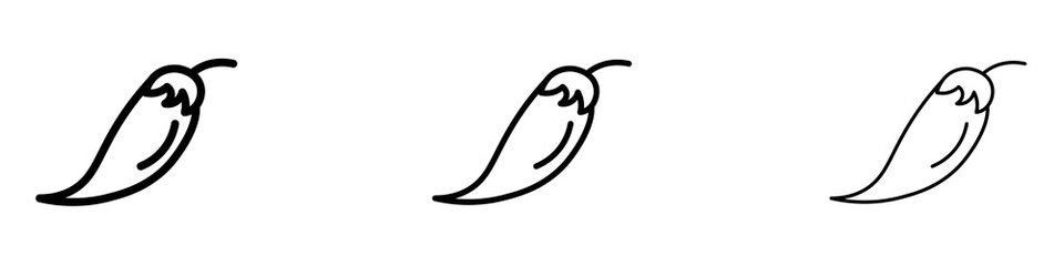 Chili icons for web site, mobile application. Logo illustration.