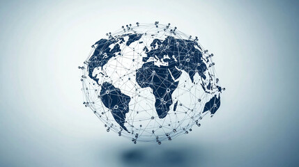 Global network technology world map connection internet digital communication worldwide concept