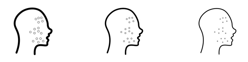 Bulldozer icons. Thin linear graphic pictogram for website