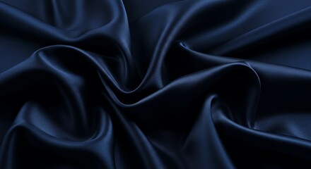 Obraz premium Luxurious blue satin fabric with soft folds