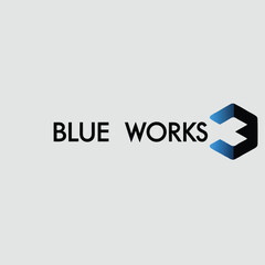 Fototapeta premium modern-logo-for--blue-works---abstract-3d-cube-or-.eps