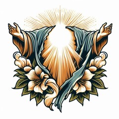 Fototapeta premium Radiant enlightenment: An illustration of rebirth and spiritual awakening