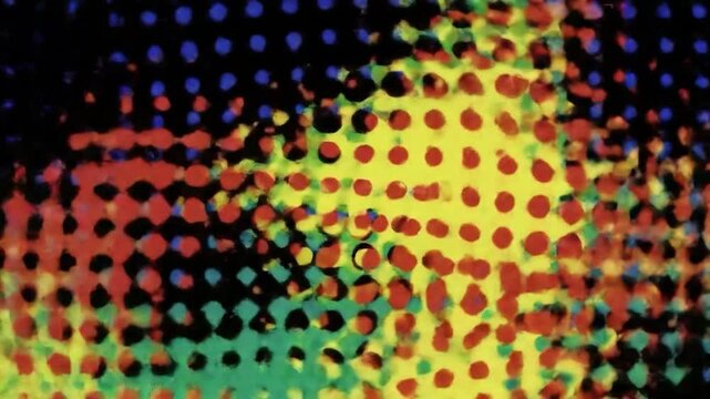 Abstract view with a pointillist style in vibrant colors