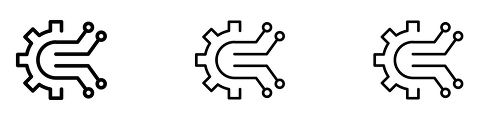 Technology icons. Thin linear graphic pictogram for website