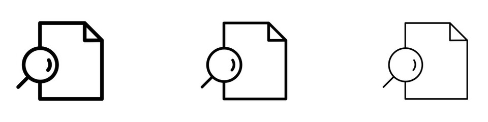 Research icons. Thin linear graphic pictogram for website