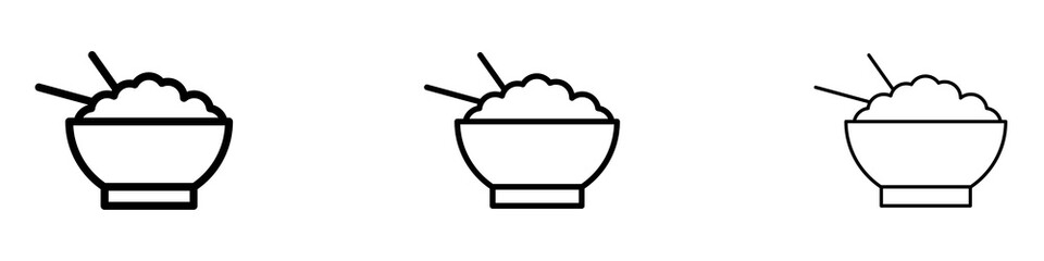 Rise Bowl icons. Thin linear graphic pictogram for website