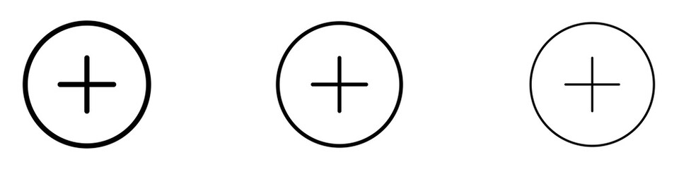 Fototapeta premium Plus icons. Thin linear graphic pictogram for website