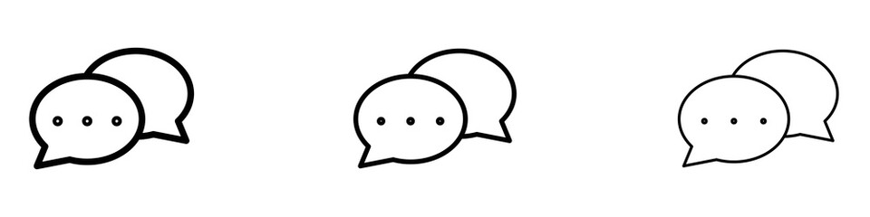 Live chat icons. Thin linear graphic pictogram for website