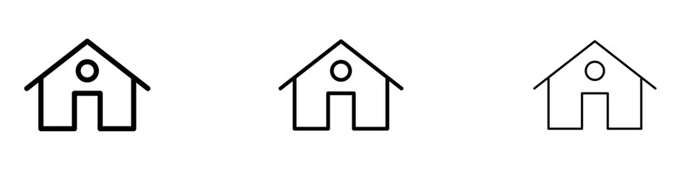House icons. Thin linear graphic pictogram for website