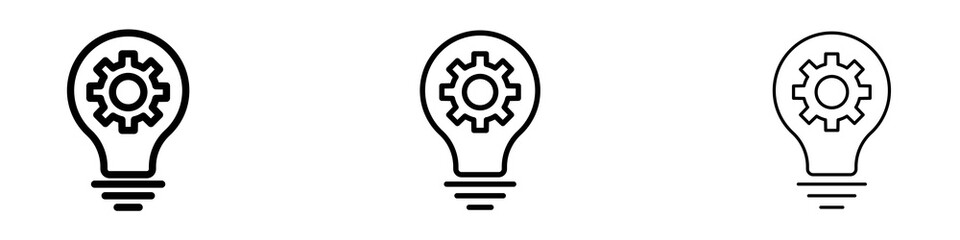 Innovation icons. Thin linear graphic pictogram for website