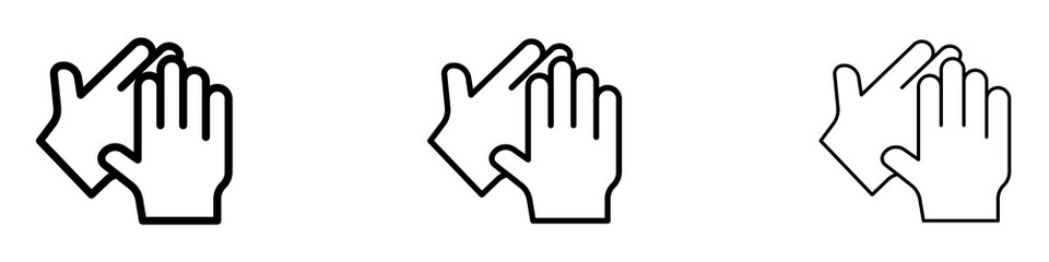 Glove icons. Thin linear graphic pictogram for website