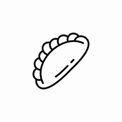 calzone dumpling icon sign vector