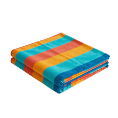 Beach towel with sharp clear stripes isolated on white