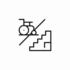 disability inacessible staircase icon sign vector