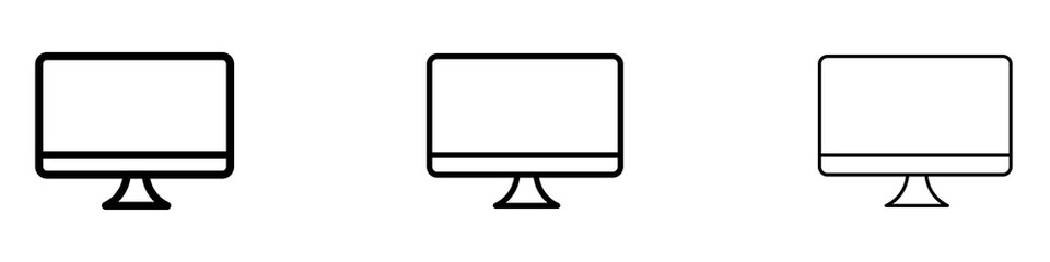 Computer icons. Thin linear graphic pictogram for website