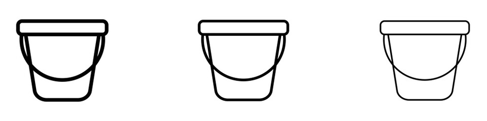 Bucket icons. Thin linear graphic pictogram for website © Vince