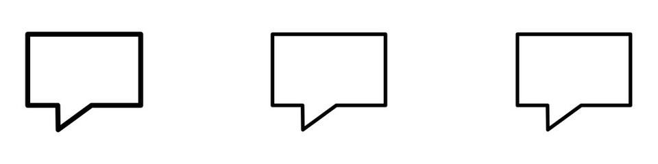 Chat bubble icons. Thin linear graphic pictogram for website