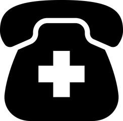 Obraz premium Emergency call icon. Silhouette style.