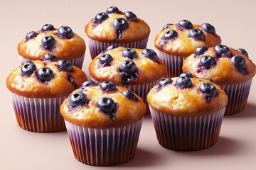 Deliciously Baked Blueberry Muffins. Fresh Ingredients and Sweet Indulgence