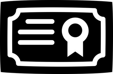 Medical certificate icon. Silhouette style.