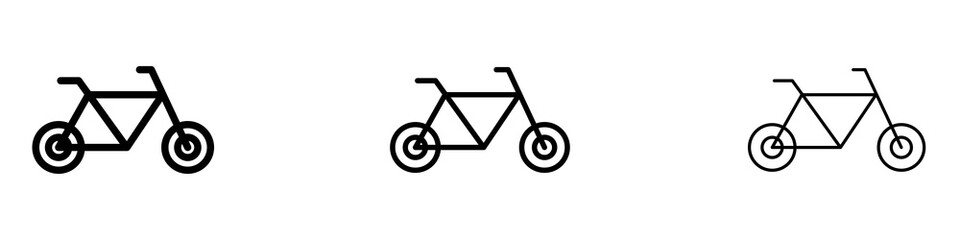 Bicycle icons. Thin linear graphic pictogram for website