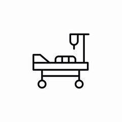 hospital care bed icon sign vector