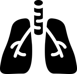 Human lungs icon. Silhouette style.
