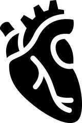 Human heart. icon. Silhouette style.