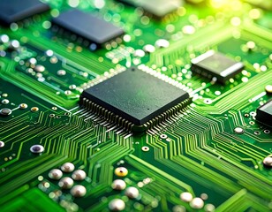 Obraz premium Close-up circuit board with chip