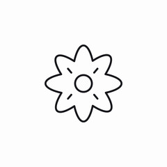 pointy flower icon sign vector