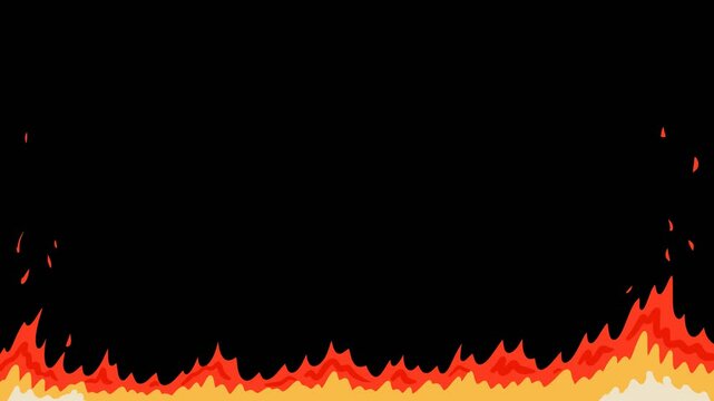 4 frames with fire and flames. Transparent background with alpha channel. Looped repeating animation for each element.