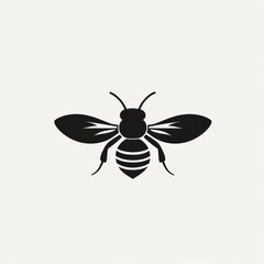 Obraz premium Simple black silhouette of a bee